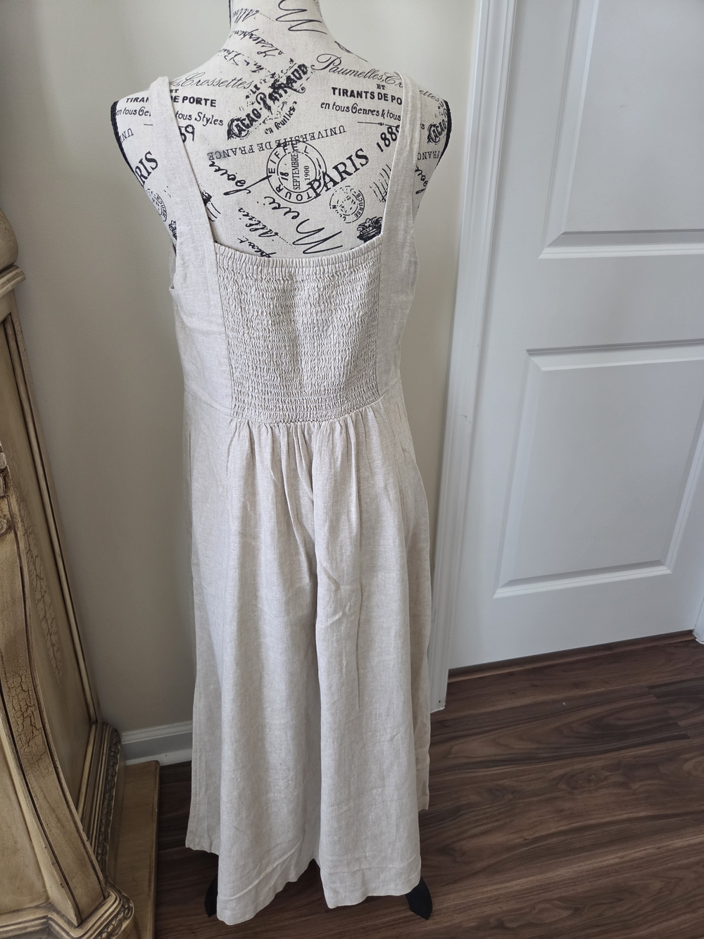 Old Navy Natural Linen-Blend Midi Dress - Picture 2 of 5